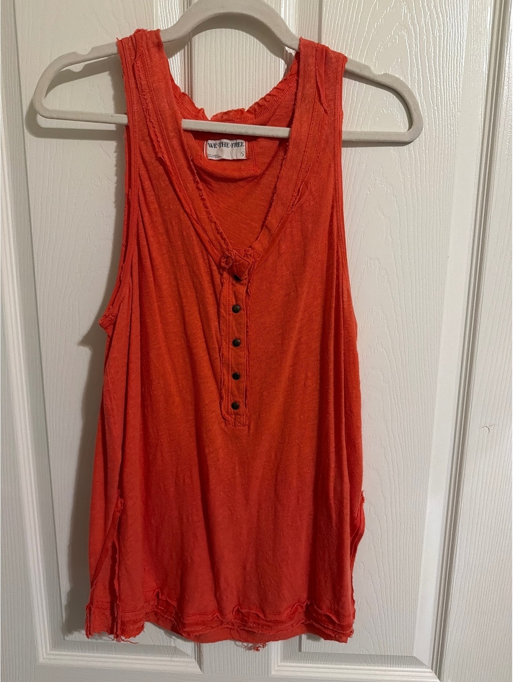 We The Free Orange Sleeveless Tank Top Size S